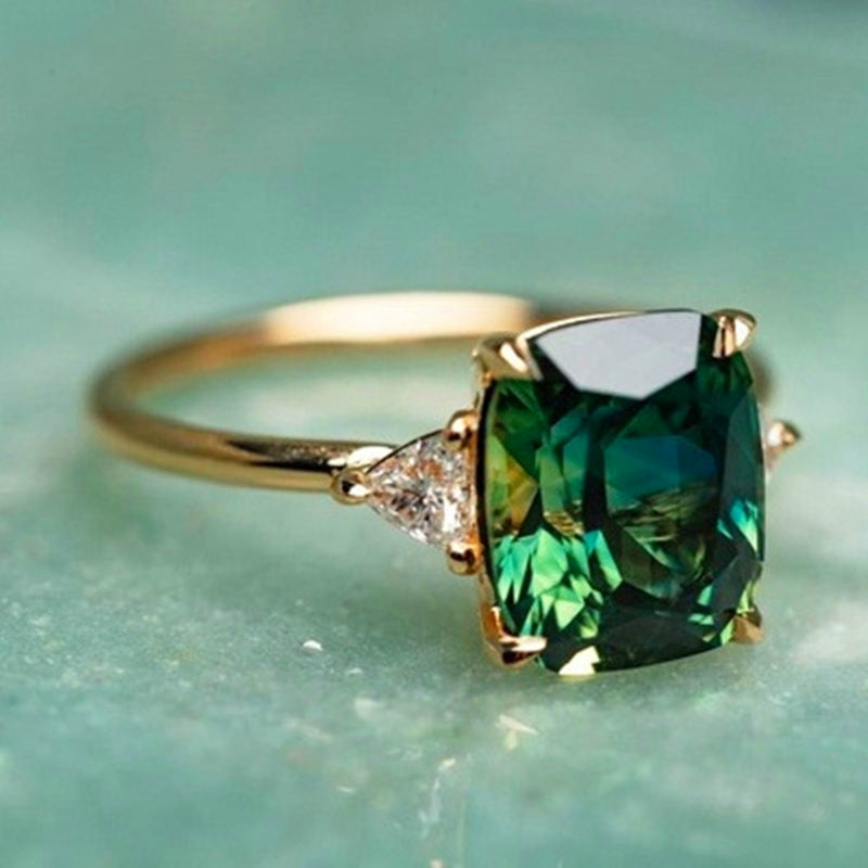 Green Zircon Gold Ring Design