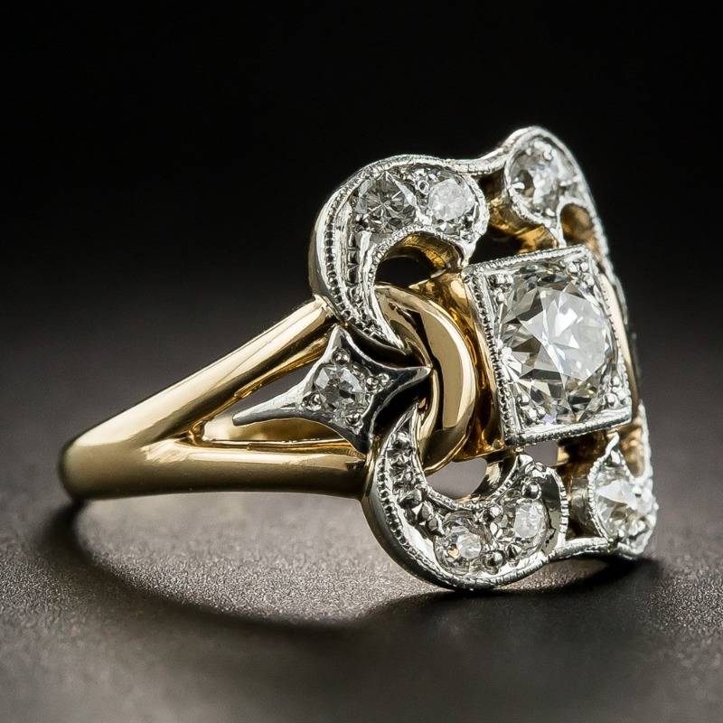 Vintage Gold Ring with Zircon Accents