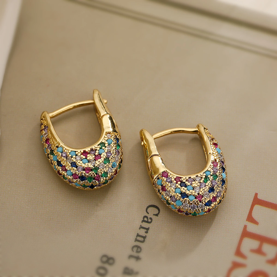 Elegant Design Colorful Crystal Earrings