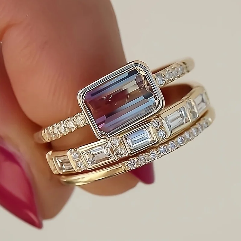 Glistening Set of Glass Rings