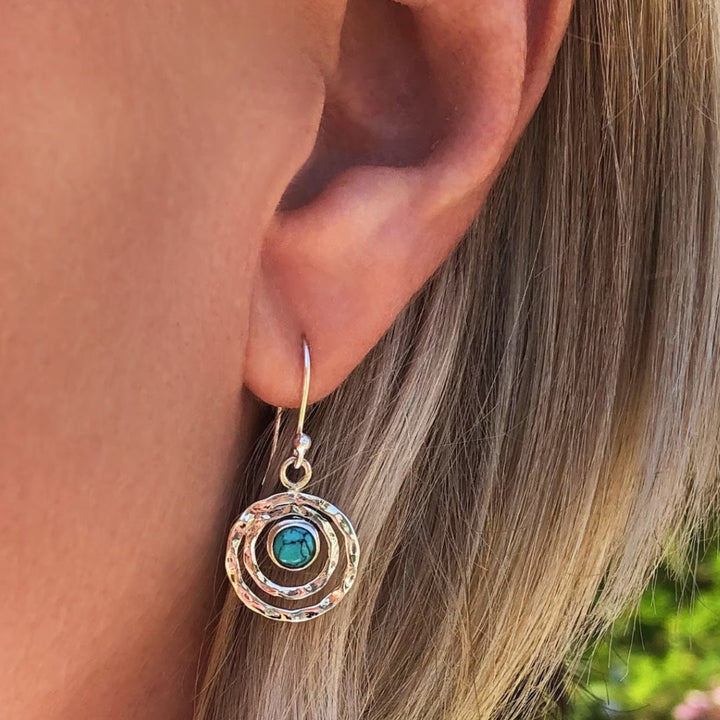 Saturn Earrings in Turquoise Boho Style
