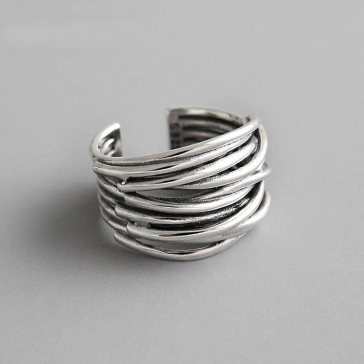 Adjustable Fit Silver Stacking Ring