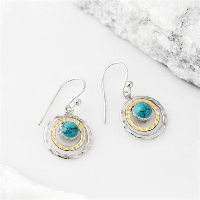Saturn Earrings in Turquoise Boho Style