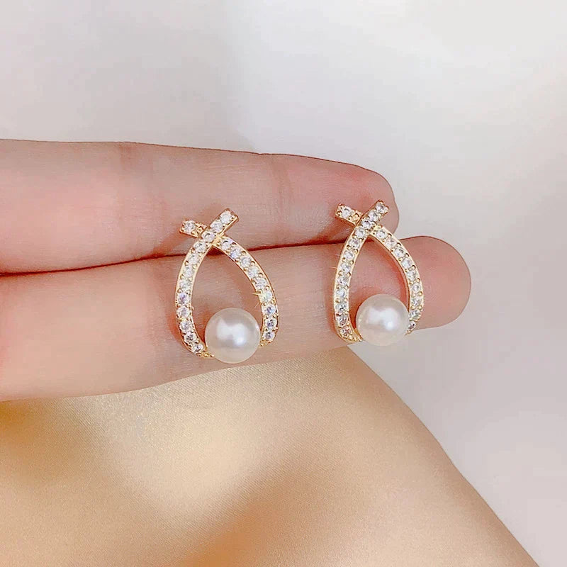 Sequin and Pearl Earrings