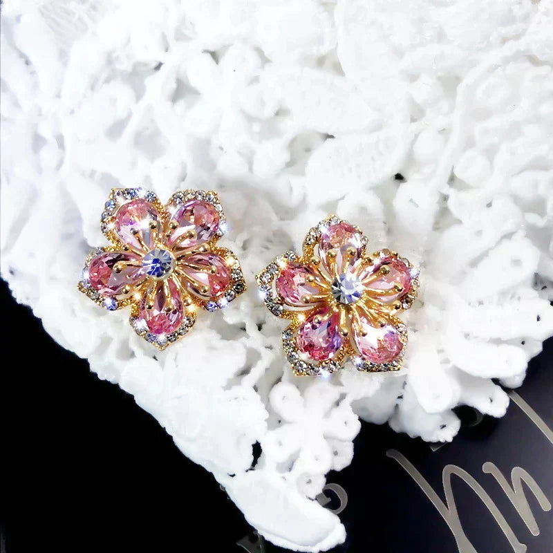 Multicolored Zirconia Silver Earrings