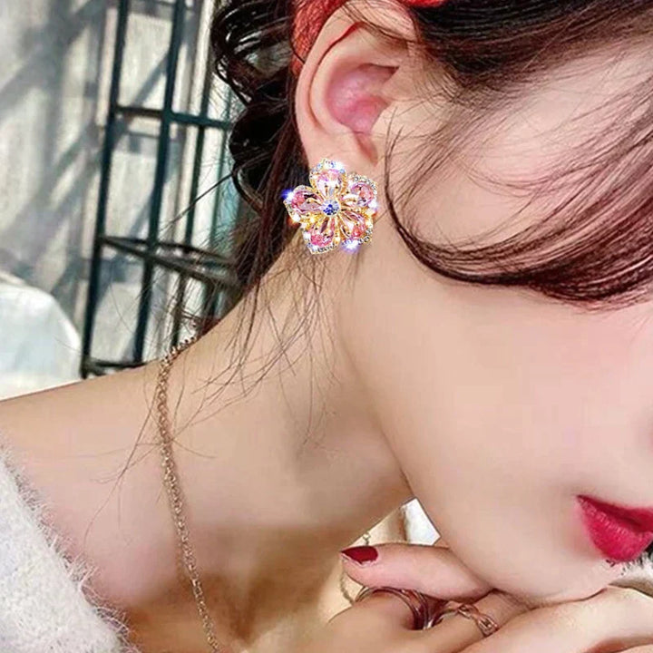 Multicolored Zirconia Silver Earrings