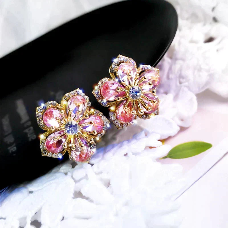 Multicolored Zirconia Silver Earrings