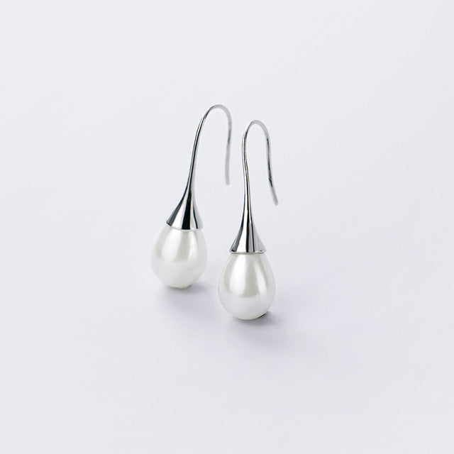 Drop Earrings with Pearl Accents