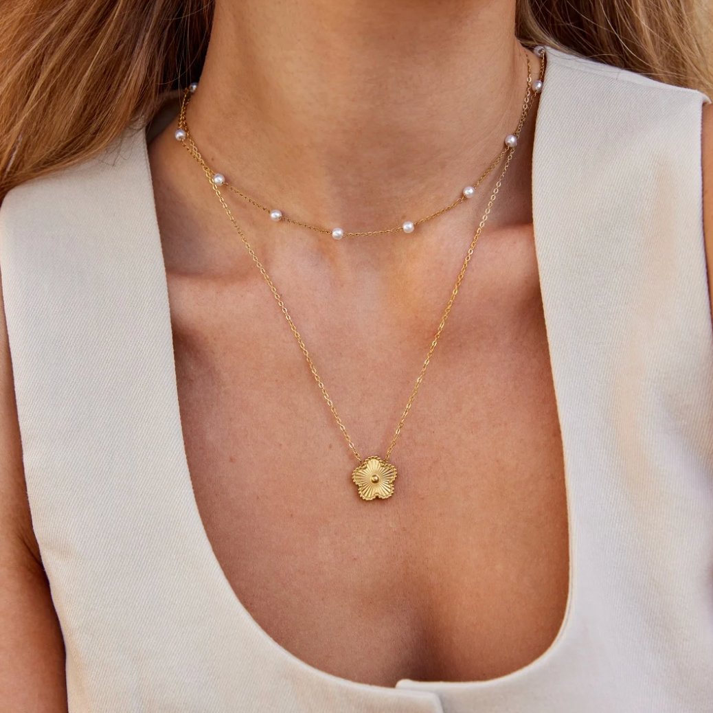 Nura Necklace with Pearl Embellishments